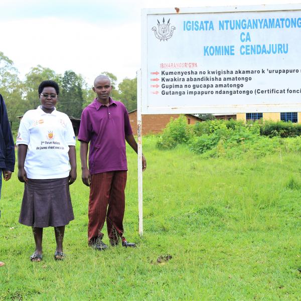 Projet d'Appui à la gestion foncière équitable et durable des populations rurales de la commune de Cendajuru, province  Cankuzo.
